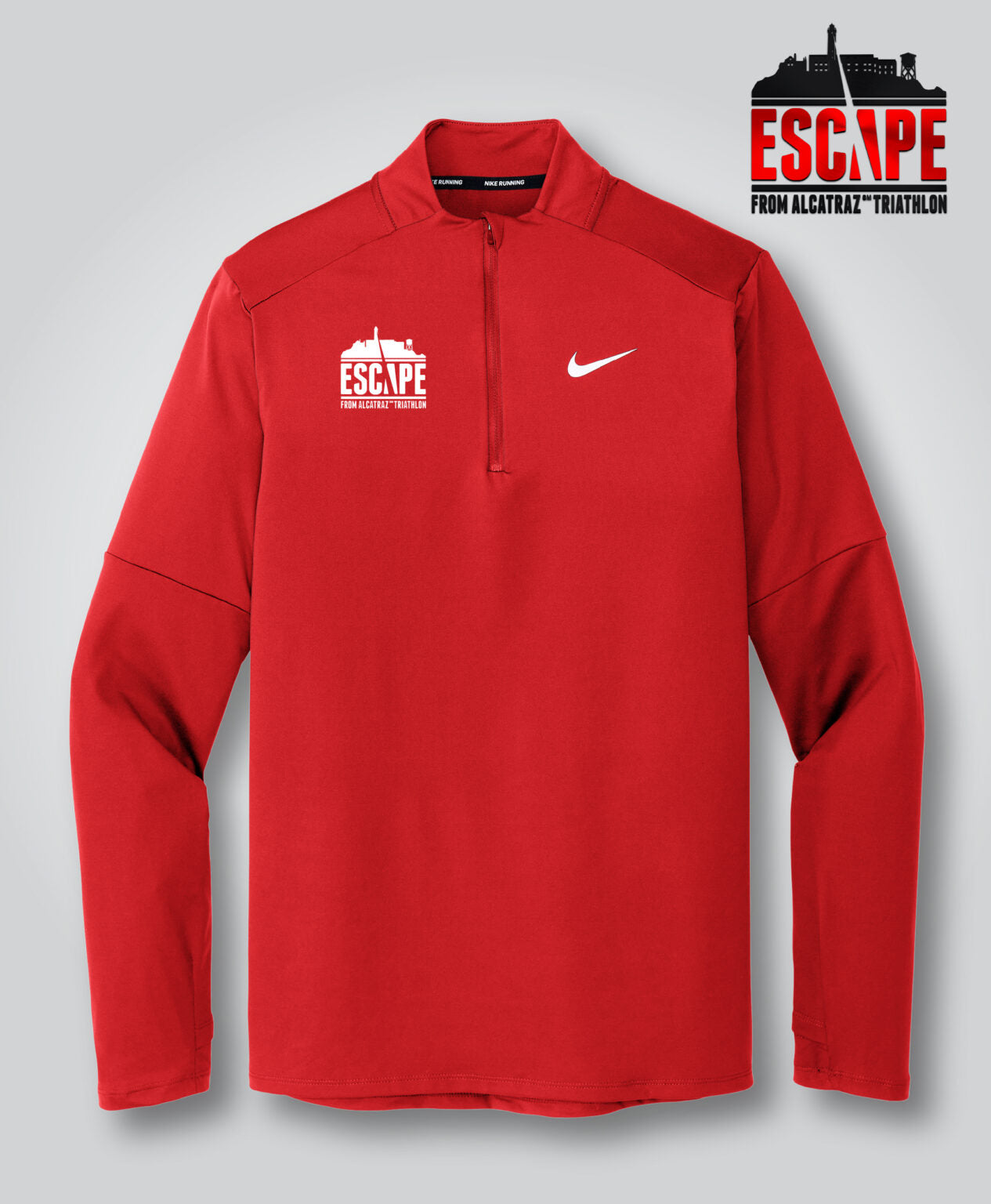 Men's Nike Quarter Zip Long Sleeve Shirt, Red