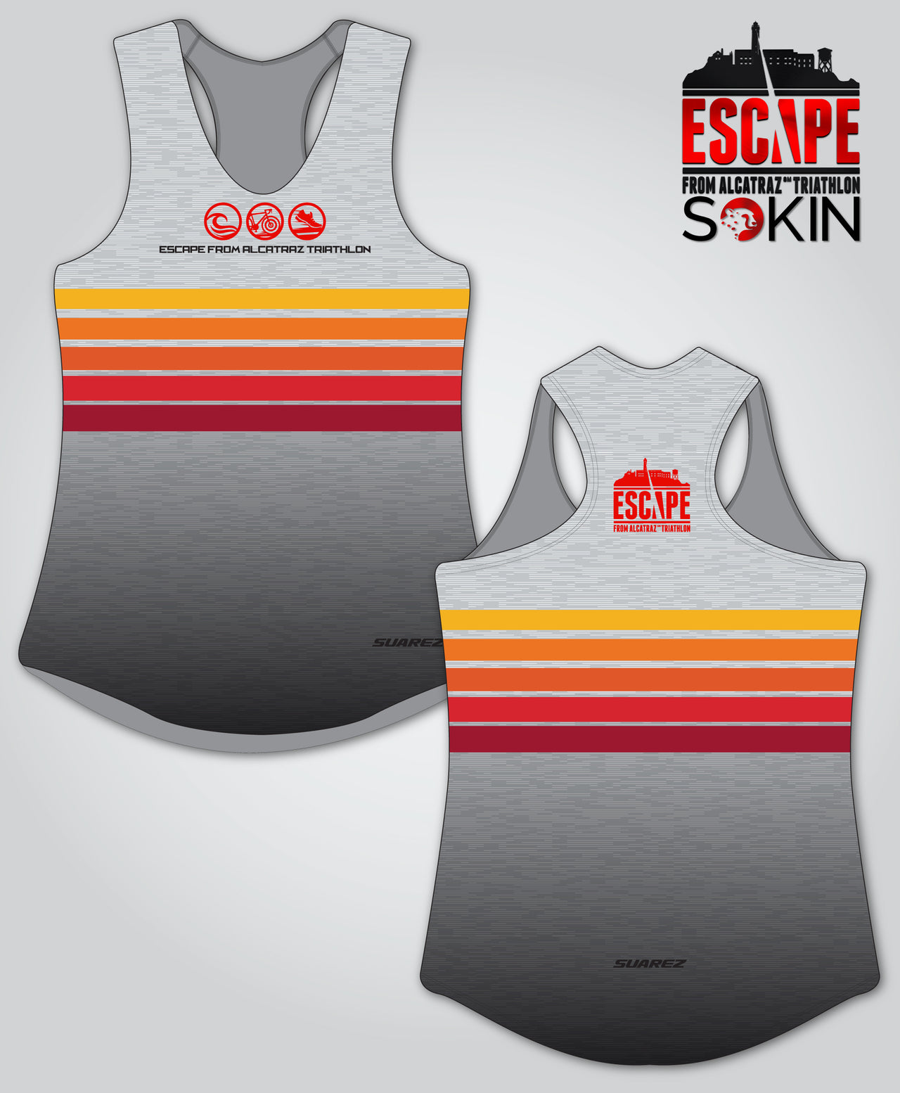 EFAT Mens Sunset Stripes Racerback Tank