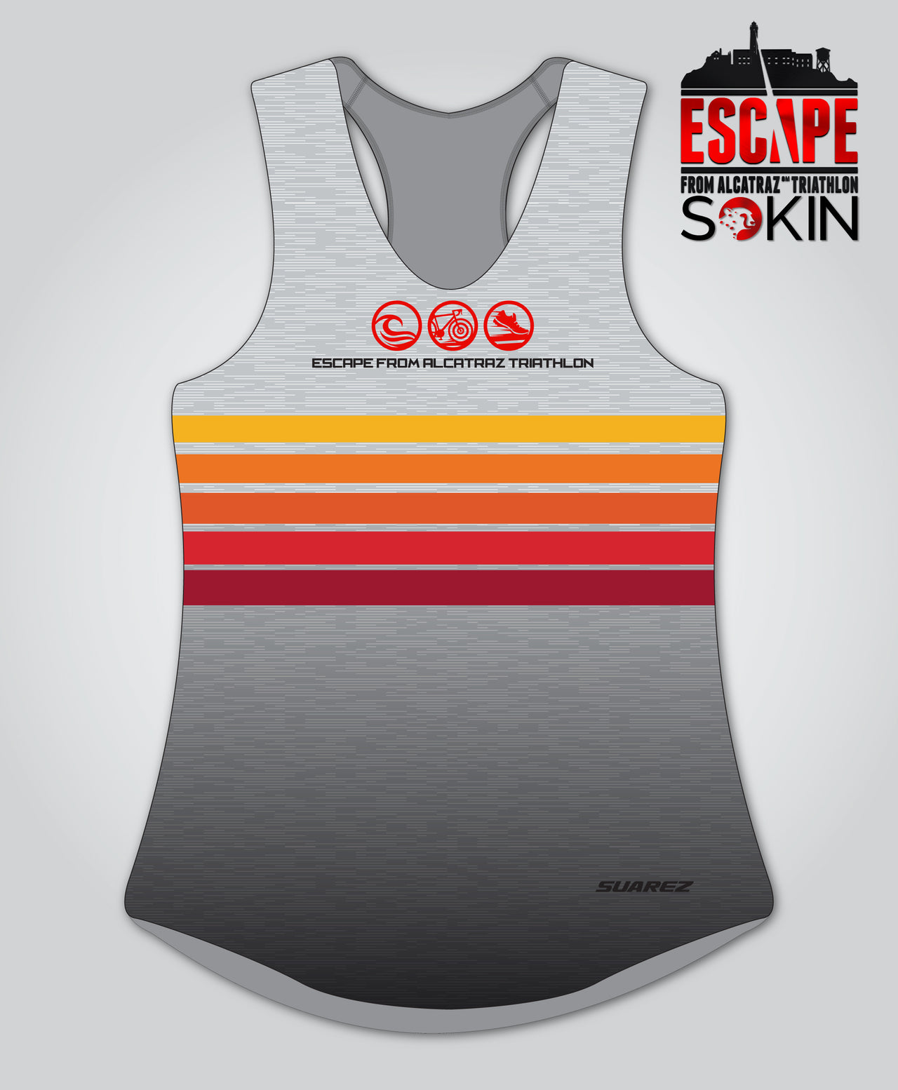 EFAT Mens Sunset Stripes Racerback Tank