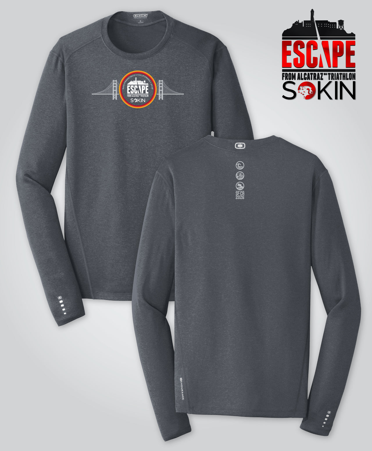 Escape 2026 Bridge L/S, Dark Gray Heather