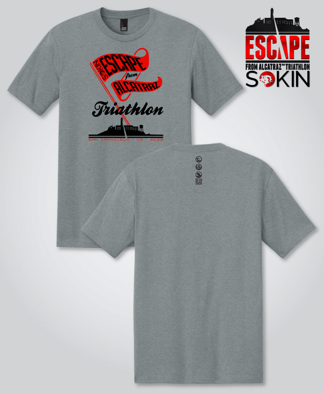 Escape 2026 Retro Flag Tee -Gray