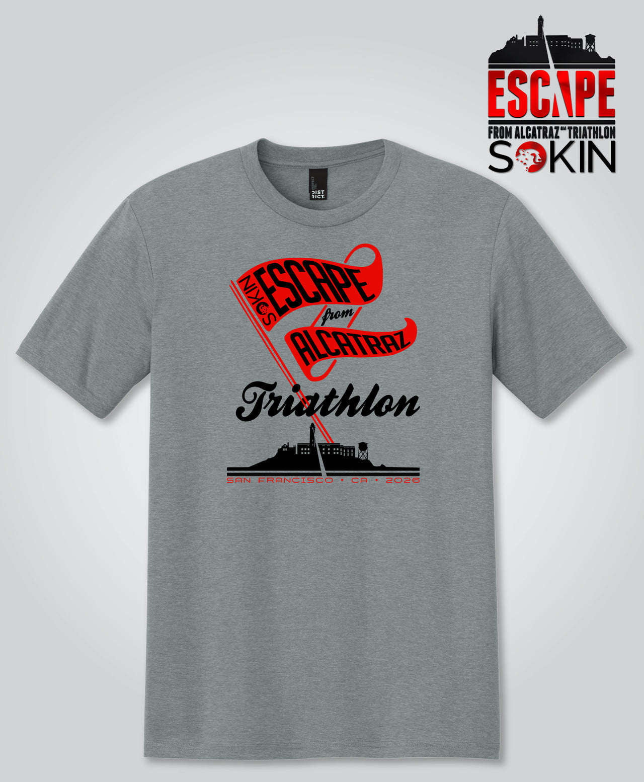 Escape 2026 Retro Flag Tee -Gray