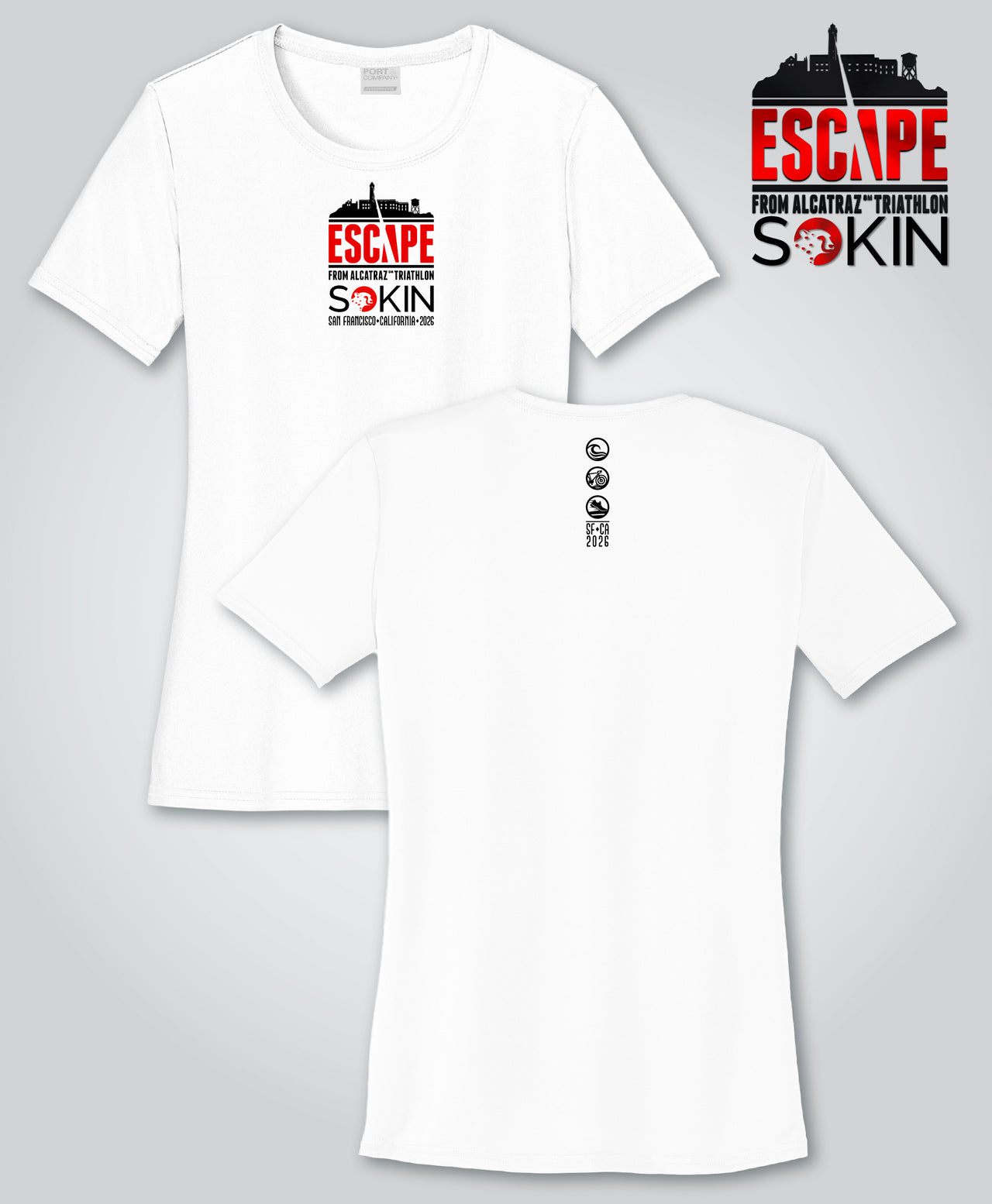 Escape 2026 Ladies Performance Tee, White