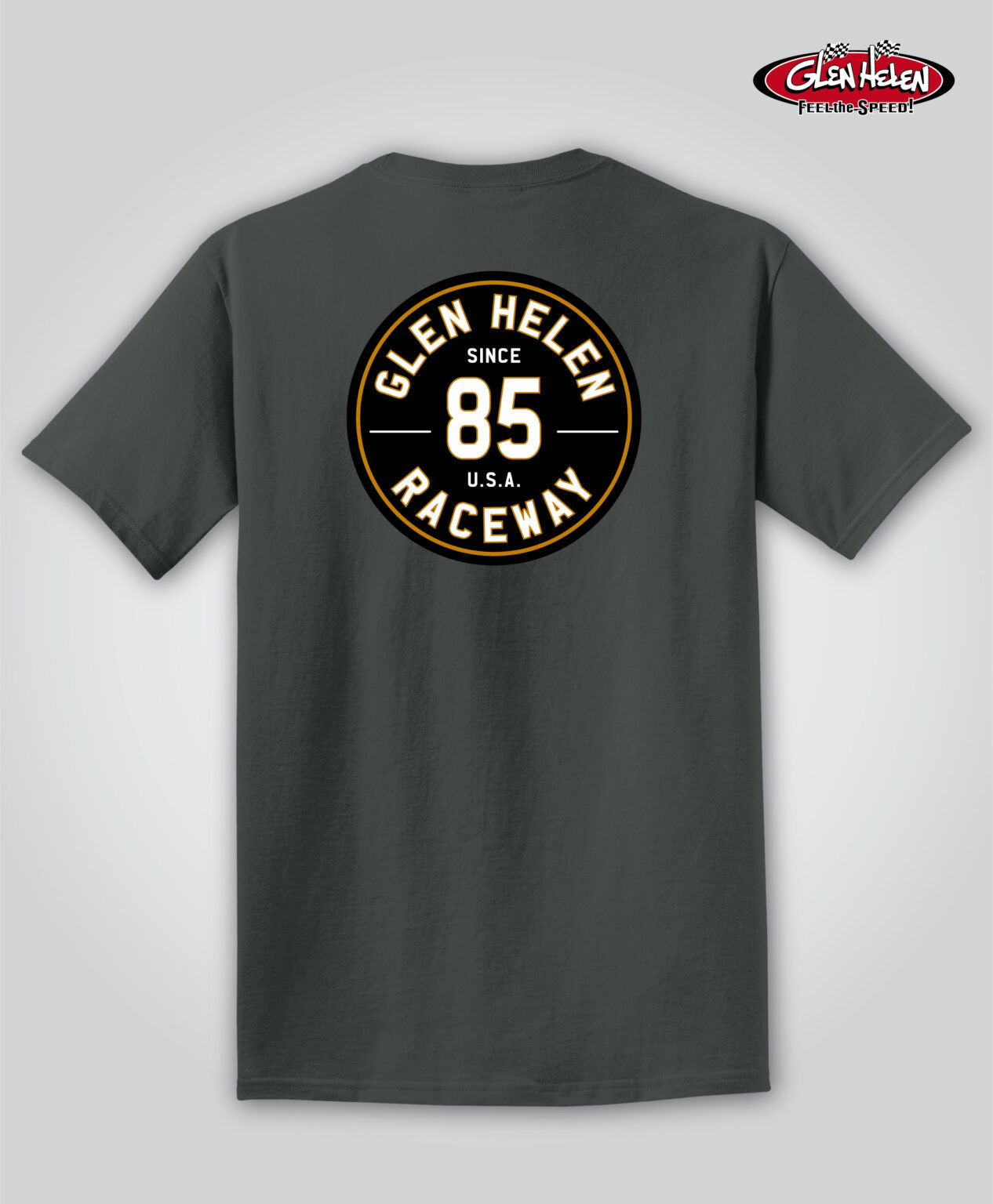 Glen Helen 85 Gold Shimmer Tee, Charcoal