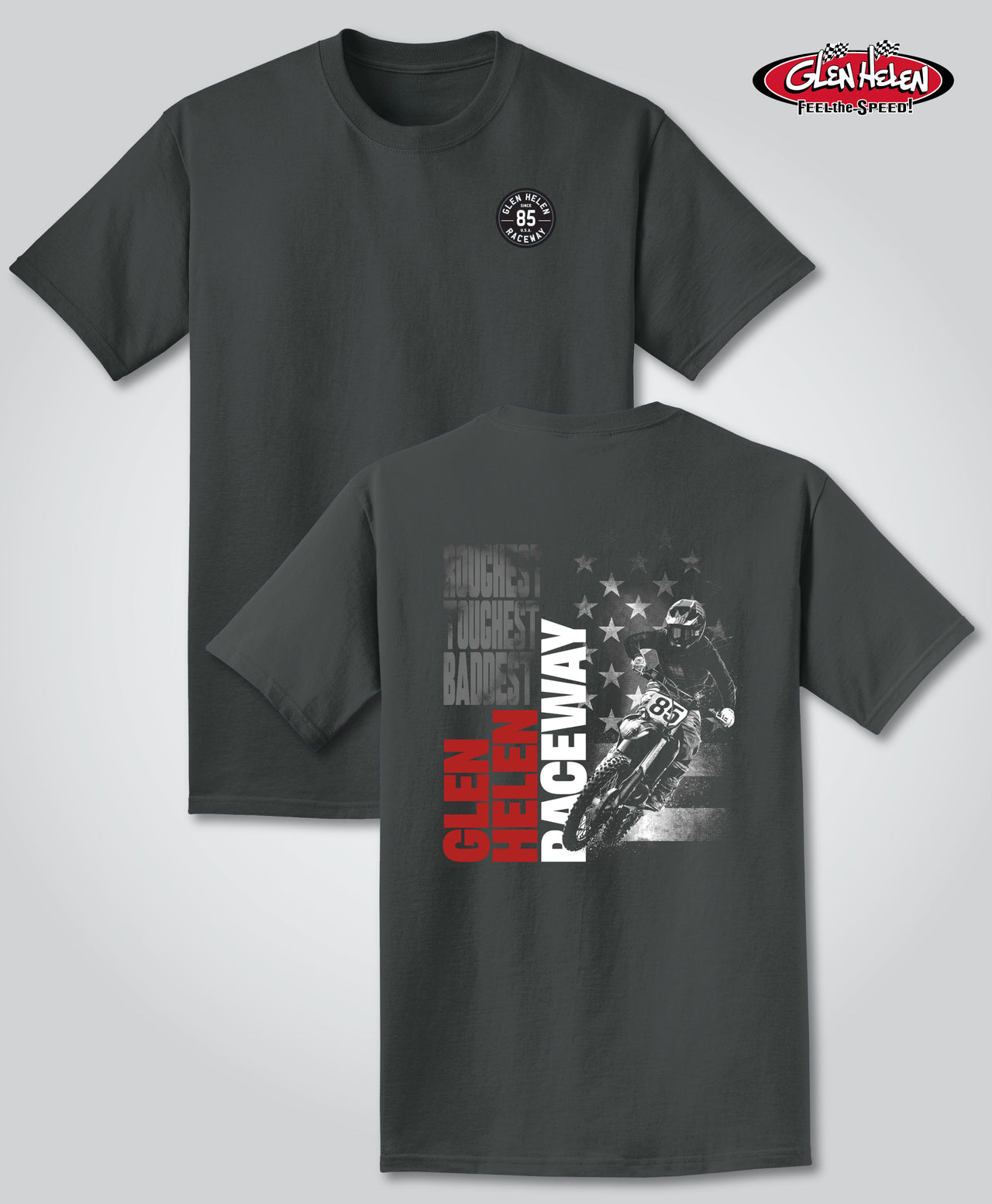 Glen Helen Spring Moto Tee, Coal