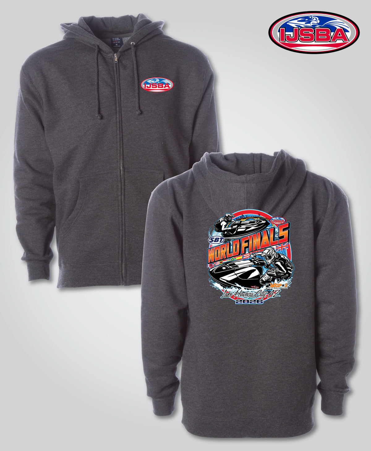 World Finals Full Zip Hoodie, Charcoal Heather