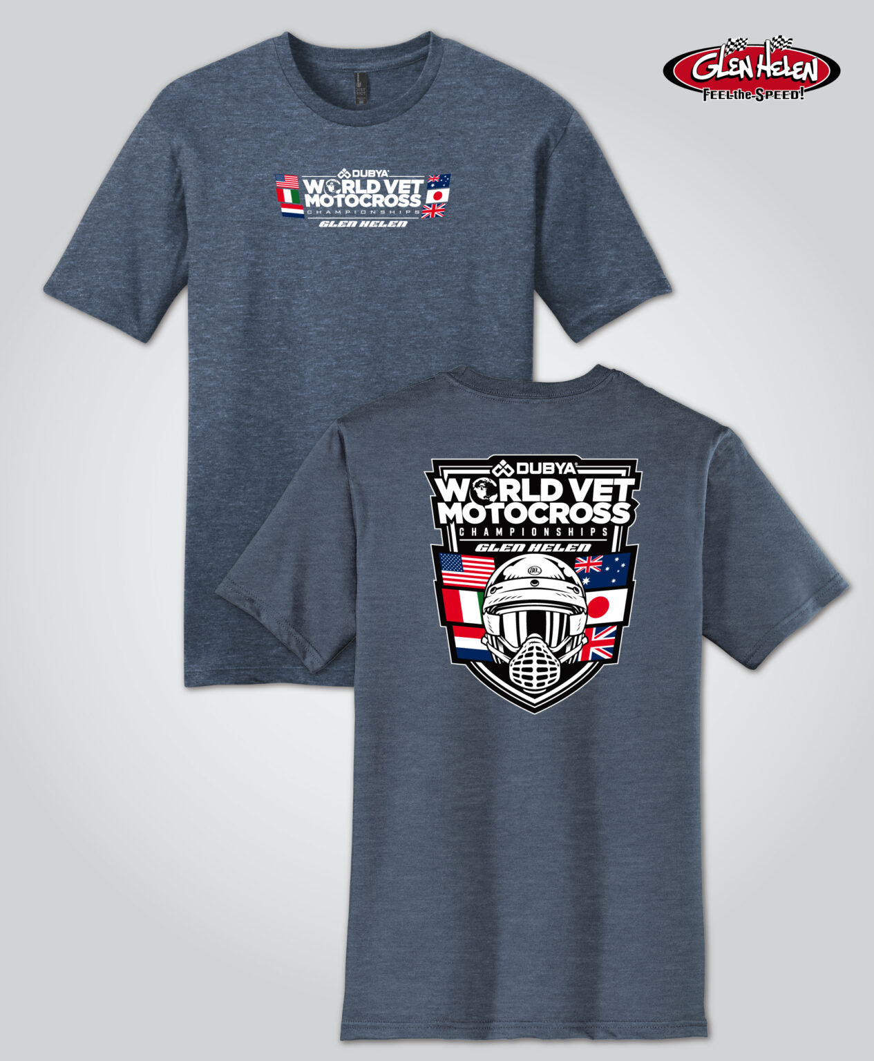 World Vet MX Logo Tee, Heathered Navy