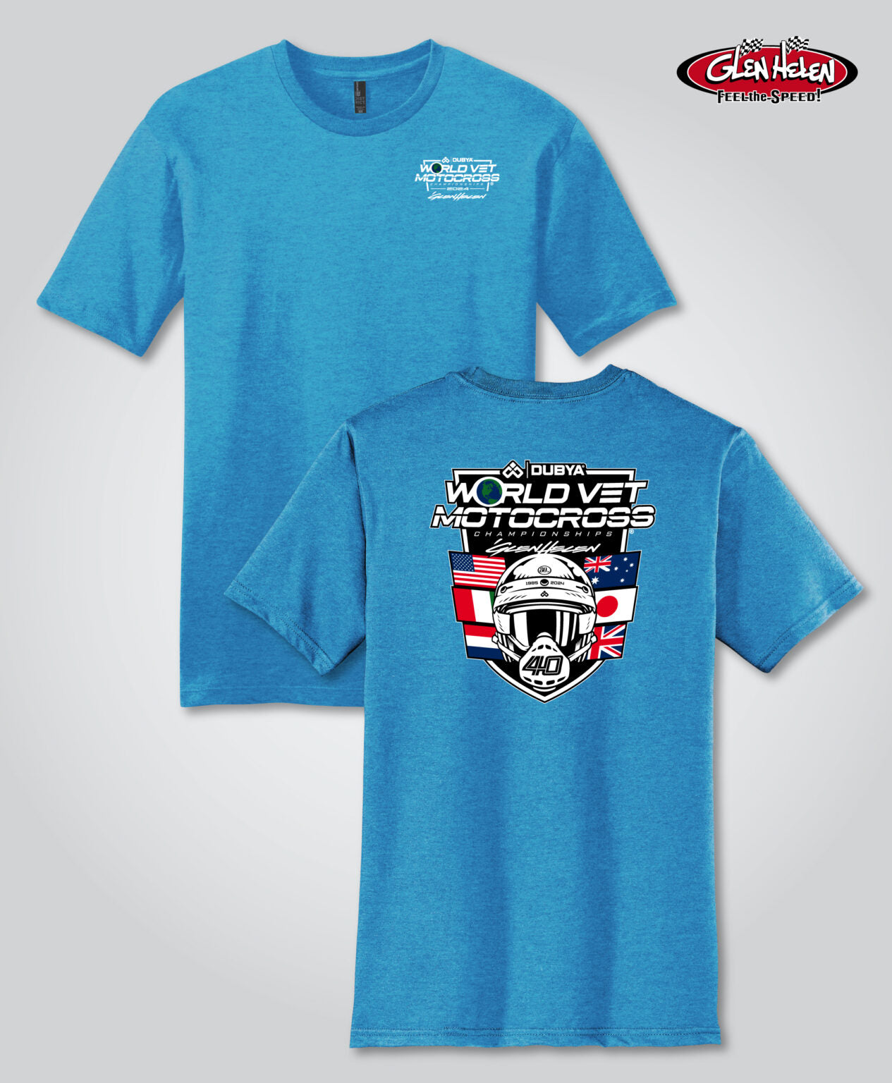 World Vet MX Logo Tee, Heathered Turquoise