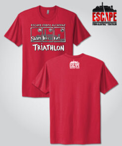 EFAT 2025 Messy Swim Bike Run Tee -Red