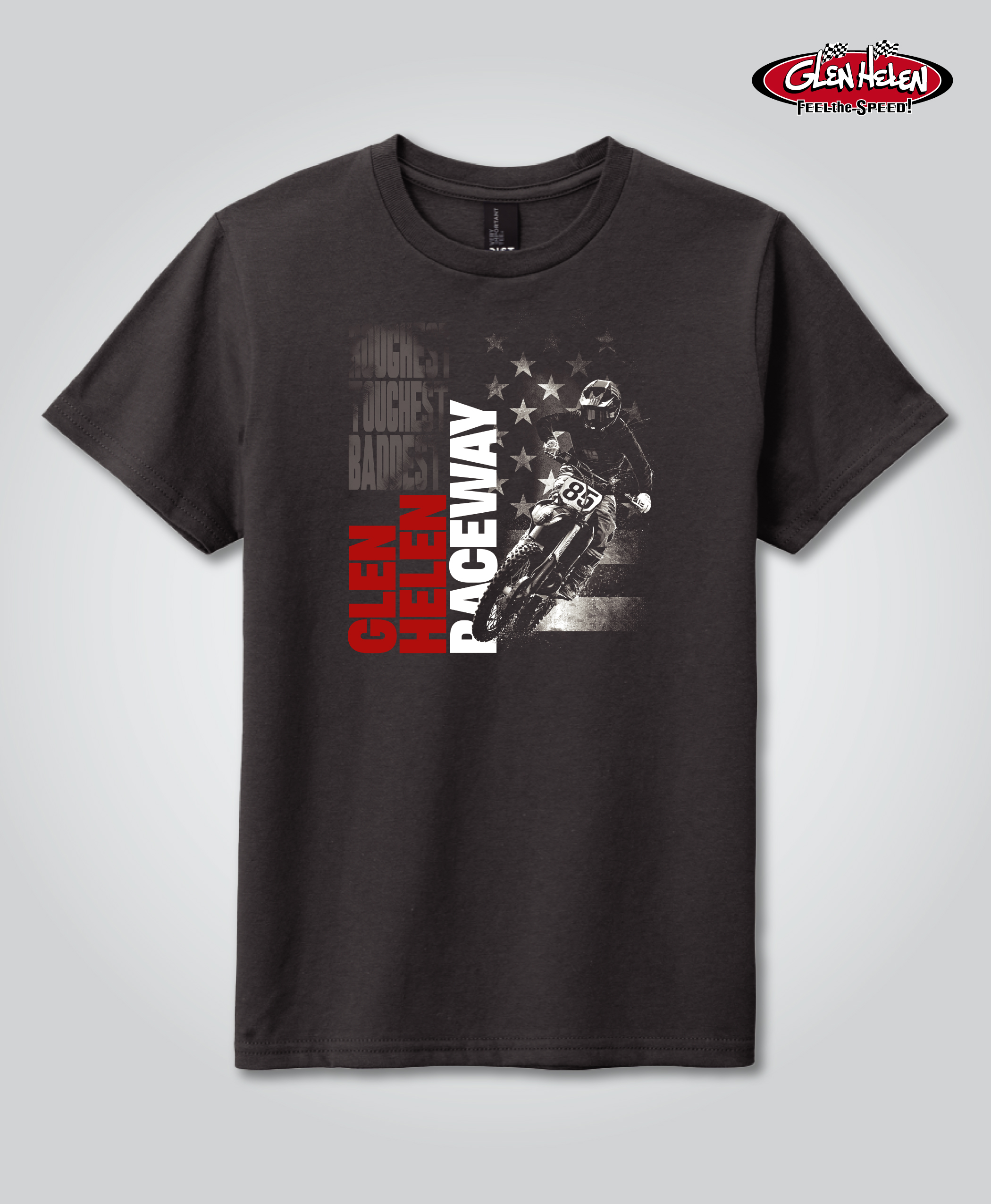 Glen Helen Spring Moto Youth Tee, Charcoal